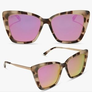 Women's Tortoise Sunglasses with Pink Lenses